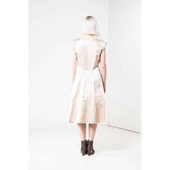 Jil Sander Beige Silk Sleevless Dress - Picture 4 of 8